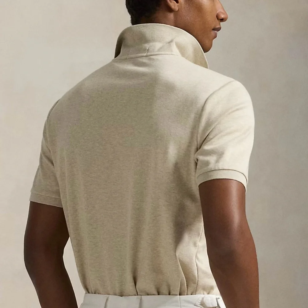 Ralph Lauren Soft Cotton Polo Shirt in Dune Tan in size Small